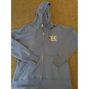 Port & Company Blue Full-Zip Hoodie Bullwhip Rodeo Size XL